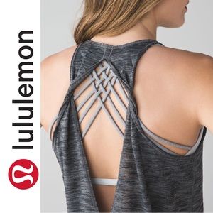 Lululemon Trapeze Twist Tank Top grey heathered black